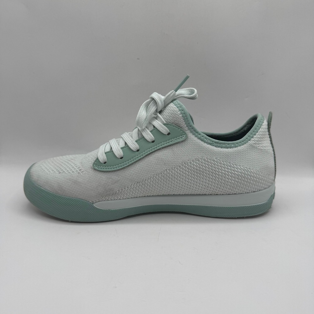 Vessi Weekend Sneaker Women 10 Grey Sage Green Waterproof Knit Low Top Shoes - Picture 9 of 12
